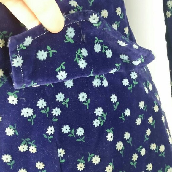 Custom made Fitted Velvet jacket Floral Ptint blazer sz.XS - Picture 7 of 16